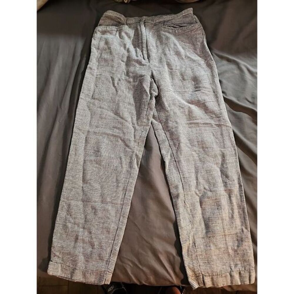Talbots Lightweight Pants-Gray Blue, Gray, White-Cotton Stretch-Size 6‎